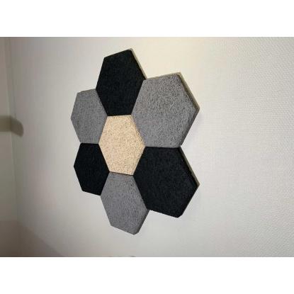 FibroTech Hexagon Multifin træbetonplade, grå, 25 x 289 x 250 mm - 18 stk.