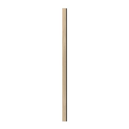 I-Wood afslutningsliste til 3-lamel akustikpanel, hvid olieret, sort filt og sort kerne, egefiner, 17 x 92 mm