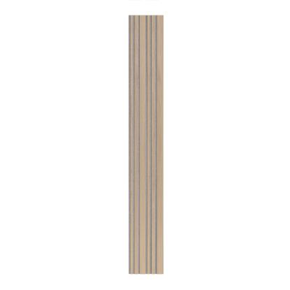I-Wood Basic Mixed akustikpanel, ubehandlet natur, grå filt og lys kerne, egefiner, 16 x 300 mm 