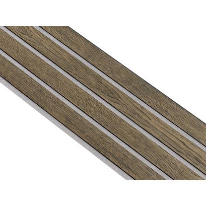 I-Wood Basic 4-lamel akustikpanel, sort olieret, grå filt og sort kerne, egefiner, 17 x 300 mm 