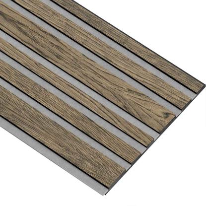 I-Wood Medio+ Mixed akustikpanel, sort olieret, grå filt og sort kerne, egefiner, 17 x 300 mm
