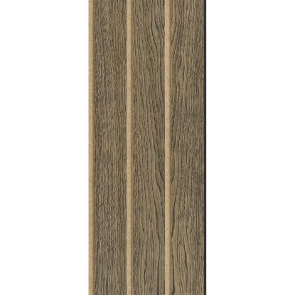 I-Wood Medio+ 3-lamel akustikpanel, sort olieret, brun filt og sort kerne, egefiner, 17 x 300 mm