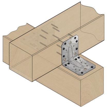 SIMA vinkelbeslag V4 PL med rib, pregalvaniseret, 105 x 105 x 2,0 x 90 mm